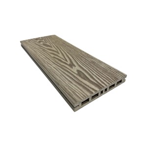 Piastrelle da esterno doga WPC WOOD double face grigio 161x2000 mm