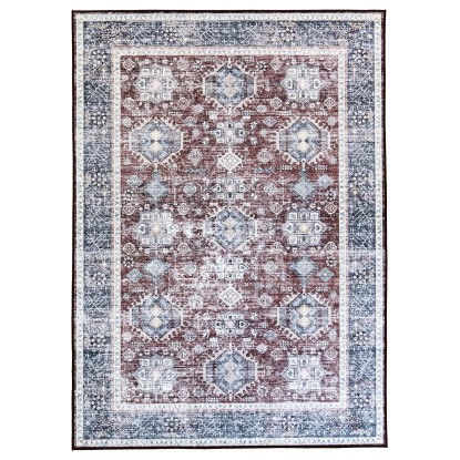 Tappeto Kashi washable g 120x170 cm rosso-blu