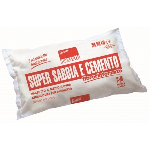 Sacco di Super Sabbia e Cemento, fibrorinforzato, per massetto, ad asciugatura rapida.