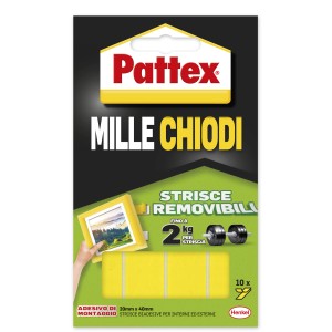 Nastro adesivo di montaggio Pattex "Mille Chiodi", strisce adesive gialle fino a 2 kg.