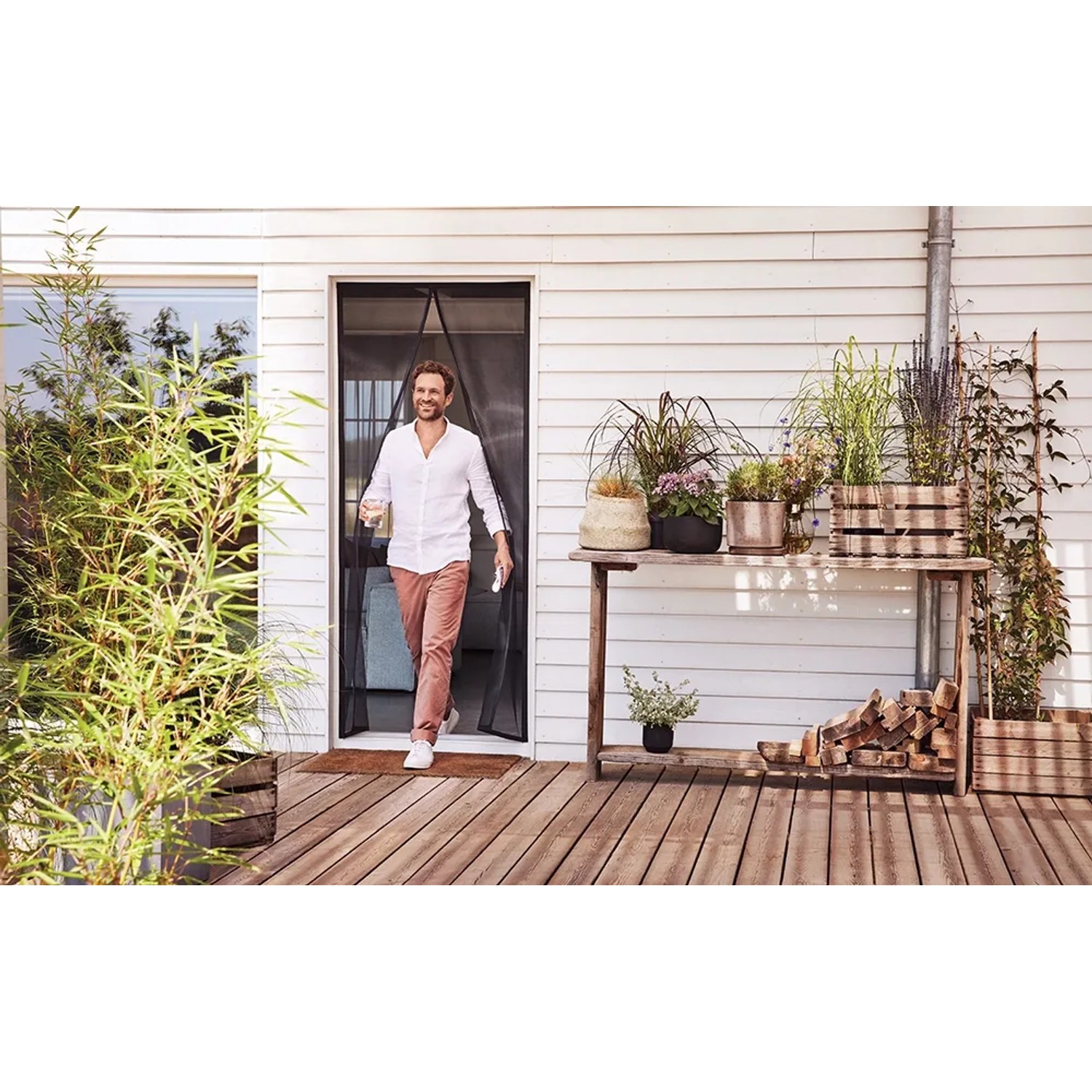 Tenda magnetica tesa antracite 0,9x2,1m: Zanzariera per porte di balconi e terrazzi.