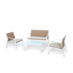 Salotto da giardino Garden Friend Madeira polyrattan miele 4 posti