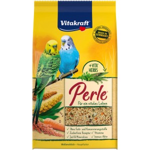 Vitakraft Pappagallini Perle, confezione da 1 kg con due pappagallini e mix di semi.