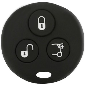 Telecomando auto nero t.b.t. con tre pulsanti per chiusura centralizzata e portellone.