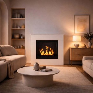 Camino a bioetanolo da terra Divina Fire Michelangelo 3,4 kW 96x36x90 cm bianco