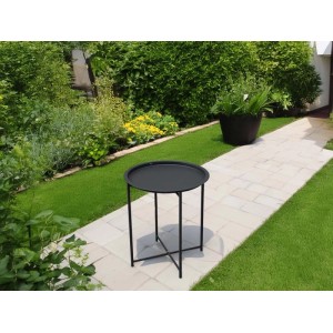 Tavolino da giardino in ferro antracite Ø 46x H 52 cm
