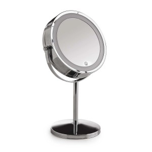 Specchio da trucco t.b.t. con illuminazione LED, finitura cromata.