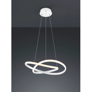 Faretto LED moderno t.b.t. con anelli bianchi intrecciati come fonte di luce.