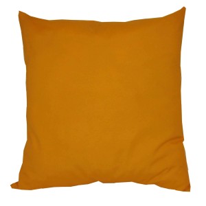 Cuscino decorativo quadrato color ocra. Ideale per soggiorno e camera da letto.