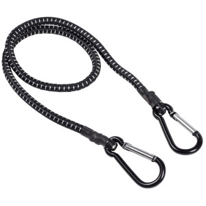 OBI Gummi-Expander nero (80 cm) con moschettoni per viaggio e trasporto.