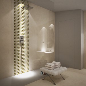 Esempio di bagno con piastrelle a mosaico t.b.t.