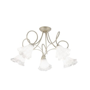 Elegante plafoniera LED con paralumi floreali per un'illuminazione d'atmosfera.