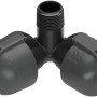 Raccordo a gomito Gardena per sistemi di irrigazione, 25 mm x 19 mm filetto maschio, grigio.
