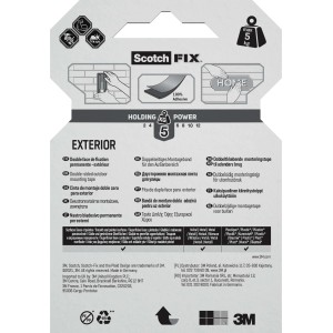 Nastro adesivo Scotch-Fix per esterni, biadesivo, portata fino a 5kg.