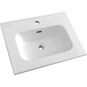 Lavabo in ceramica bianca t.b.t. per Lavandini. Vista dall'alto.