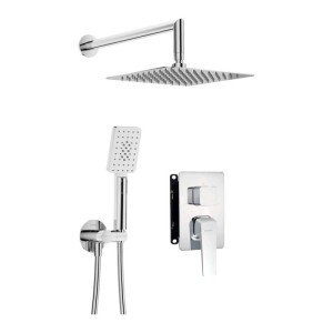 Set doccia incasso Idrostile con box 250x250 mm cromo
