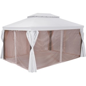 Zanzariera beige di ricambio per il gazebo in alluminio Connell. Protezione dagli insetti con cerniera.