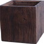 Vaso da fiori quadrato (30x30 cm) marrone con struttura in legno in fibra di argilla.