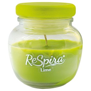 Candela profumata in vetro lime con tappo ermetico 80 gr