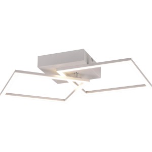 Moderna plafoniera LED bianca Trail con elementi orientabili.
