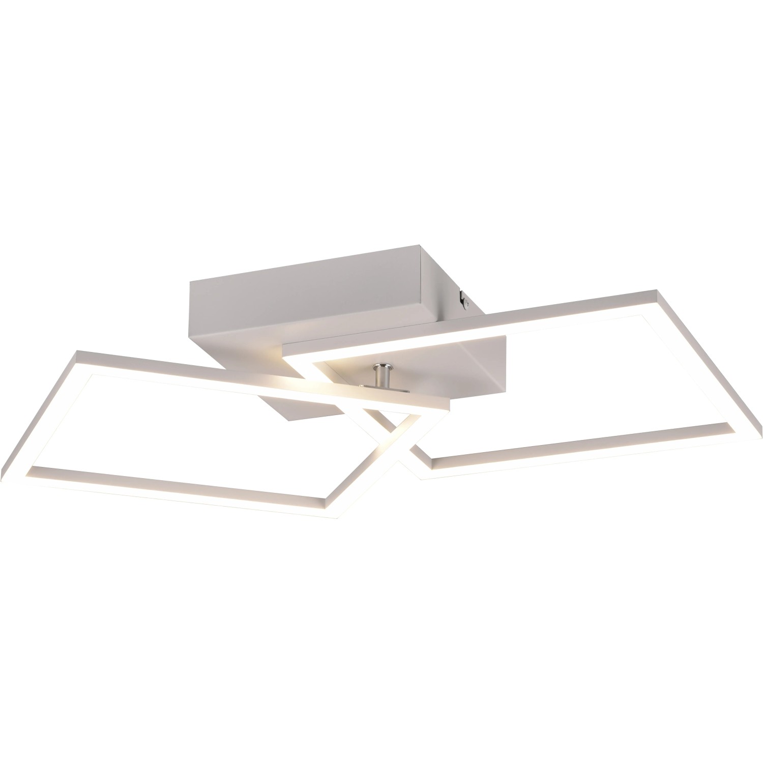 Moderna plafoniera LED bianca Trail con elementi orientabili.