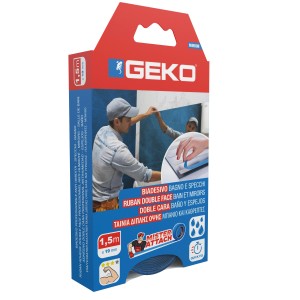 Nastro biadesivo Geko per bagno e specchi, 1.5m x 19mm.