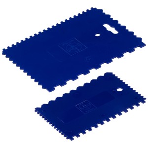LUX Spachtelsatz Classic, 2 spatole dentate blu per lavori di muratura, piastrellatura e posa.