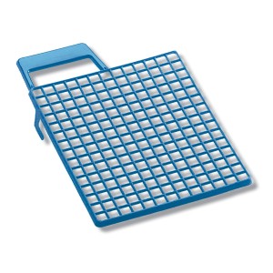 Griglia blu per rullo di pittura, quadrata con manico.