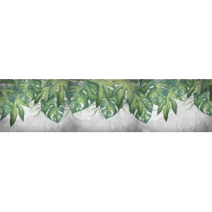 Bordino da parete t.b.t. con foglie tropicali, ideale come decorazione murale.