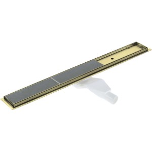 Canaletta scarico doccia lineare Idrostile reversibile 60 cm oro spazz