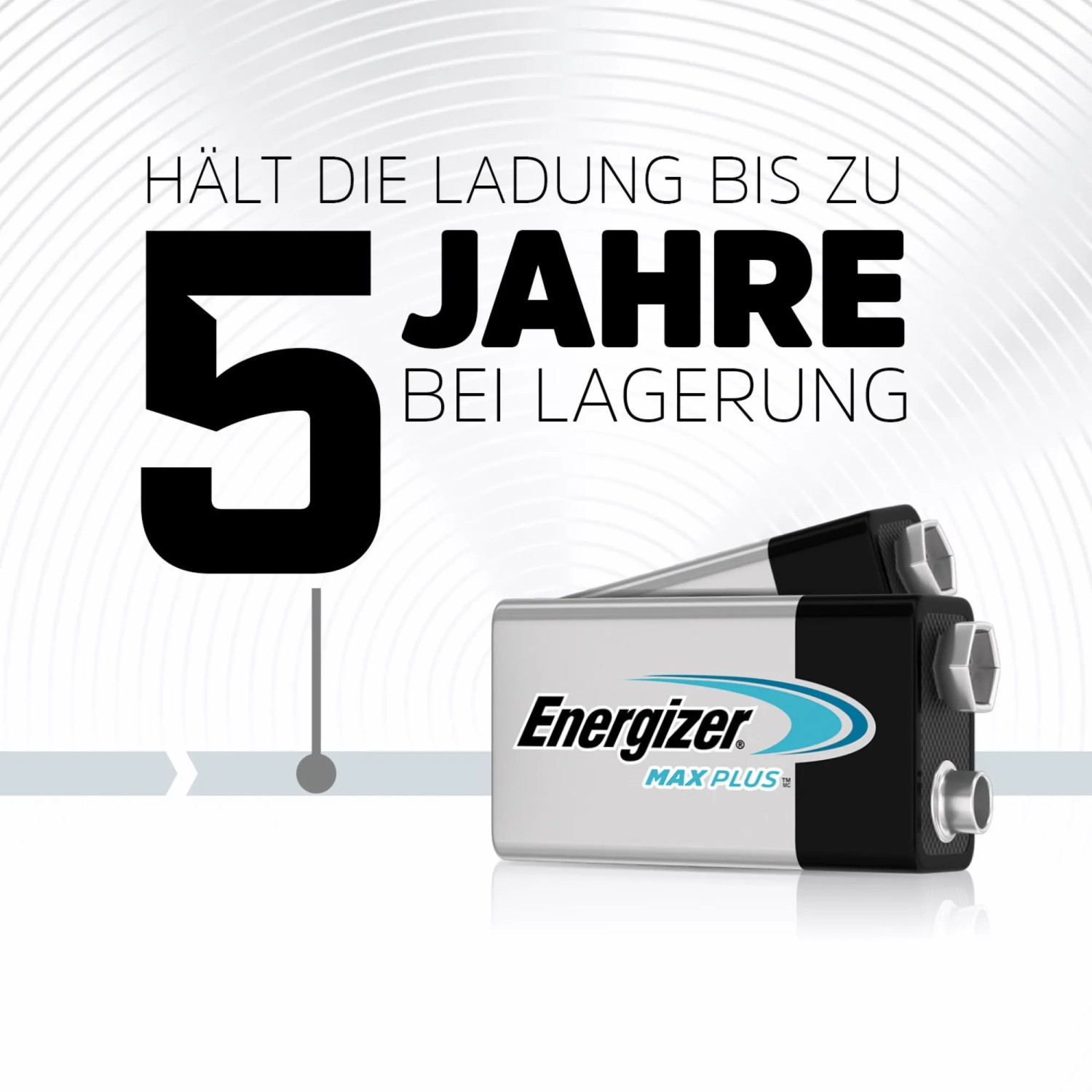 Batteria Energizer Max Plus 9V, batteria alcalina per un'alimentazione di lunga durata, 1 pezzo.
