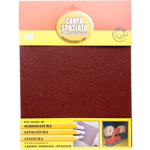 Carta vetrata, grana 60, per lavori di levigatura. Abrasivo per legno, vernice e stucco.