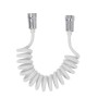 Tubo flessibile a spirale bianco con connettori cromati.
