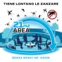 Illustrazione: Antizanzare per 21m² senza spray né odori.