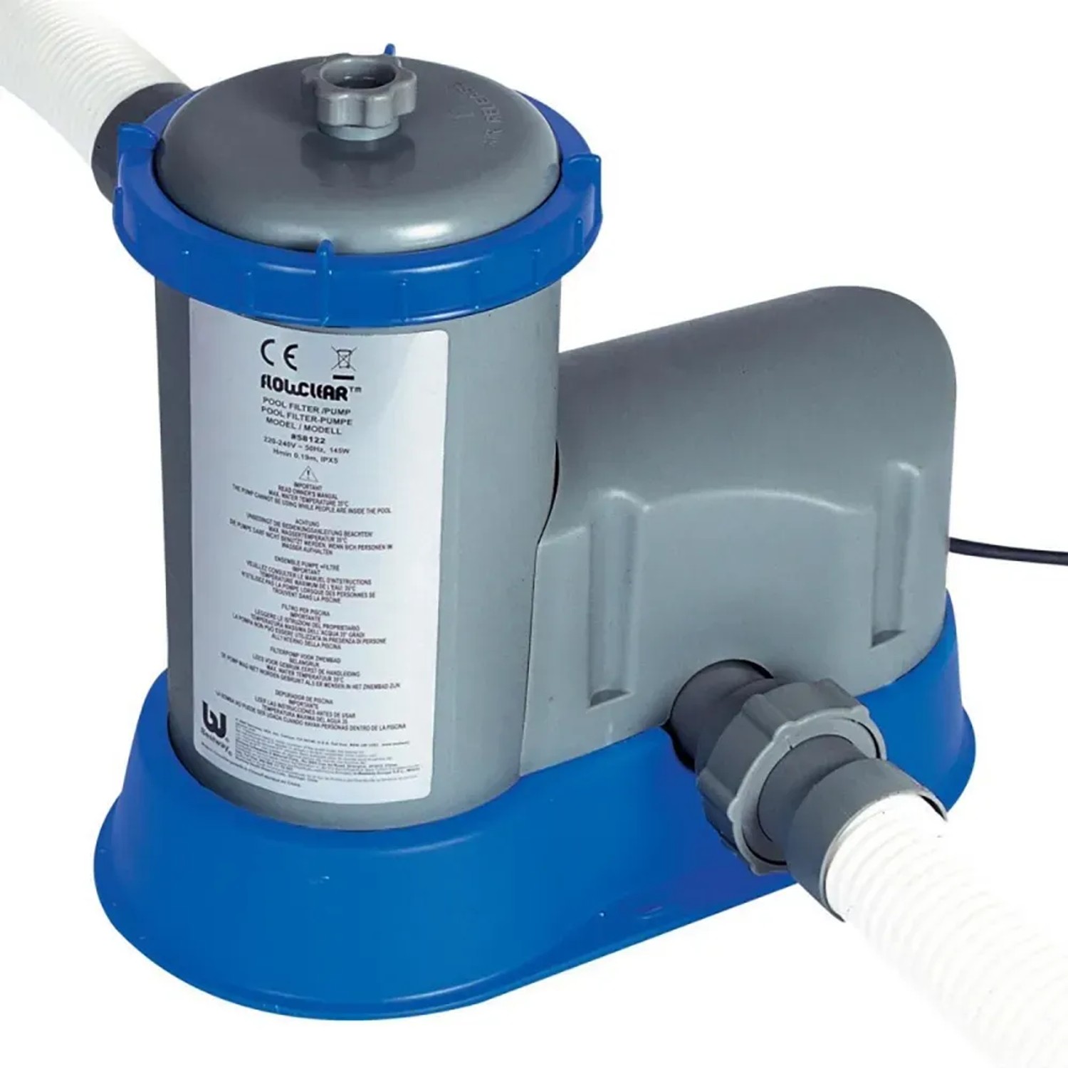 Pompa filtro Bestway Flowclear 5.678 l/h per piscine da 1.100 l - 31.700 l. Pompa con tubi.