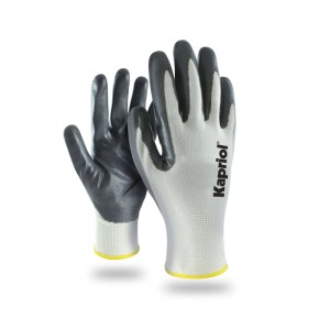 Set 12 guanti da lavoro in nitrile Basic Touch Kapriol grigio/bianco tg 10