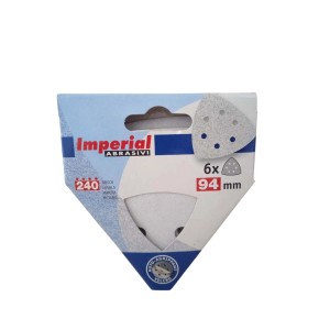 Carta vetrata Imperial Abrasivi, grana 240, 6 pezzi, 94mm, per levigatura.