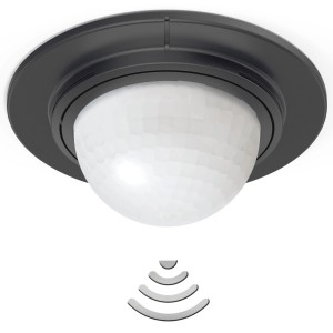 Rilevatore di movimento a infrarossi Steinel IS 360-1 DE nero per montaggio a soffitto.