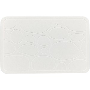 Tappeto da bagno t.b.t. bianco con motivo a pietra per il bagno.