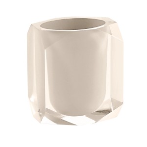 Elegante portaspazzolino t.b.t. beige con design sfaccettato.