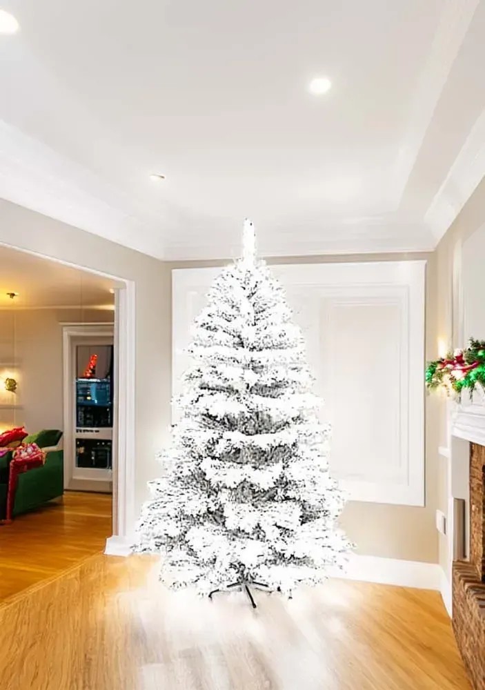 VidaXL Albero Di Natale Artificiale Con Set Palline LED E Pigne 210 Cm - 9