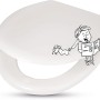 Sedile WC bianco Copala di baliv con anima in legno e motivo cartoon.