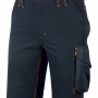 Pantaloncini da lavoro t.b.t. blu scuro con cuciture arancioni e tasca cargo.