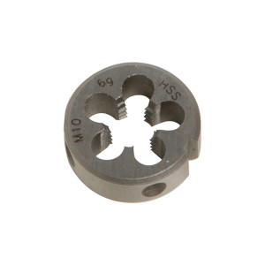 Filiera in acciaio LUX M10, tagliafili per filettature esterne precise.