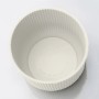 Vaso per fiori Elho Vibes Fold, Ø 14 cm, bianco seta, texture a coste, in plastica riciclata.