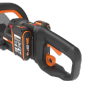Tagliasiepi a batteria Worx Nitro WG263E: dettaglio di batteria e manico.