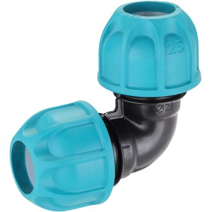 t.b.t. per irrigazione interrata, angolo a 90 gradi, blu e nero.