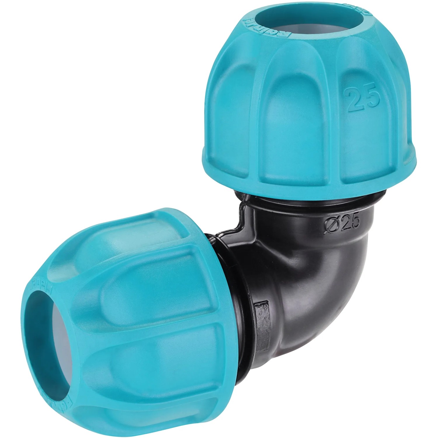 t.b.t. per irrigazione interrata, angolo a 90 gradi, blu e nero.