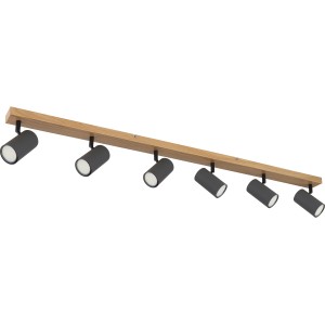 Faretto Globo Robby color grafite, 6 luci, per lampadine GU10, design moderno.