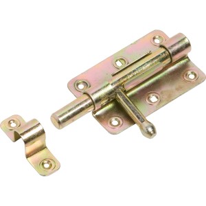 Catenaccio a leva zincato giallo, 100x70mm, per fissare ante di mobili, con contropiastra.